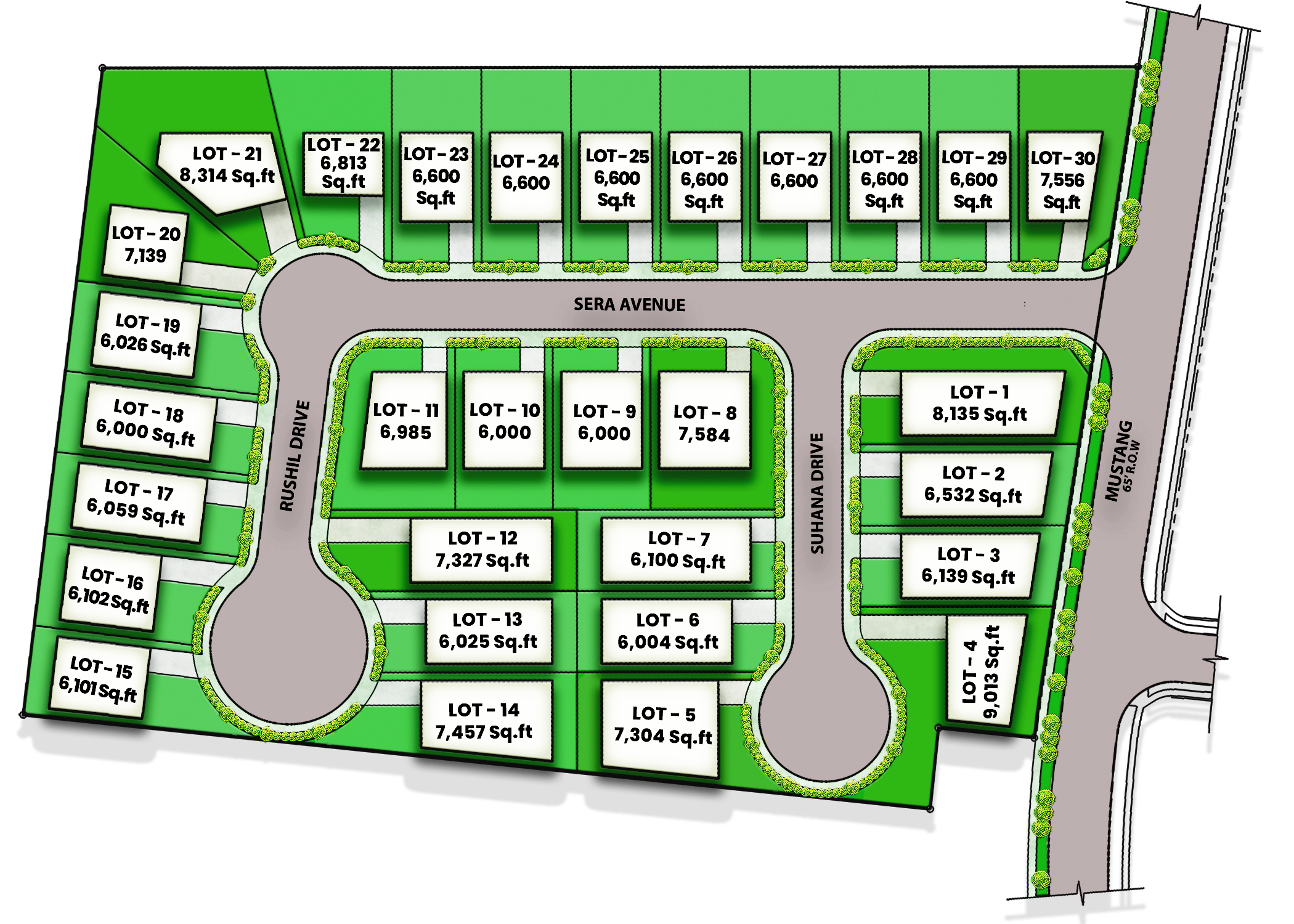 Avalon Luxury Villas Master Plan - Community Layout with Roads and Plots